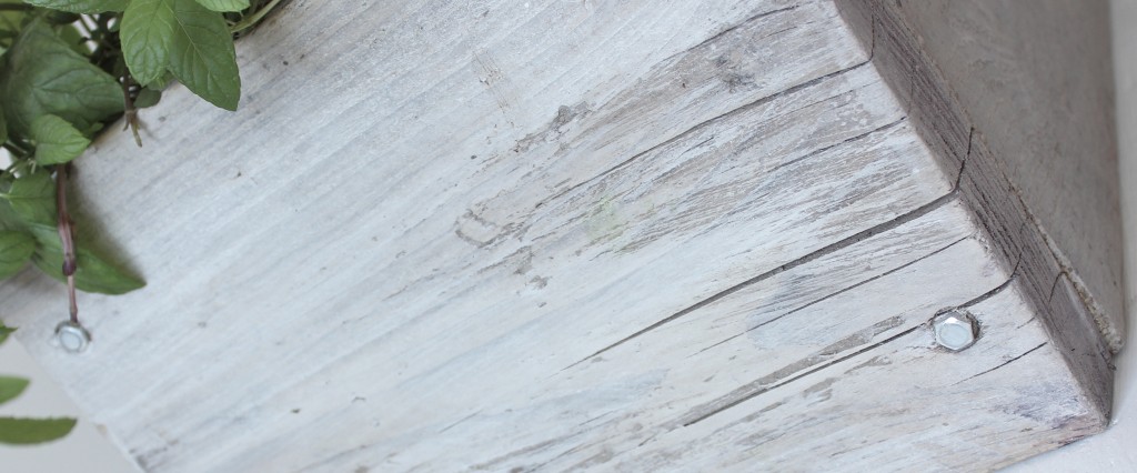 White washed scaffolding board